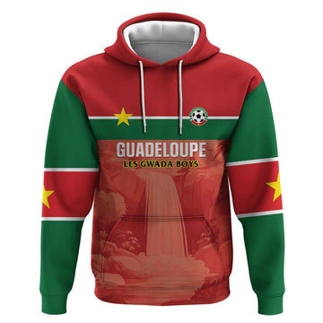 Custom Football Guadeloupe Red Hoodie Les Gwada Boy Go Champions LT01