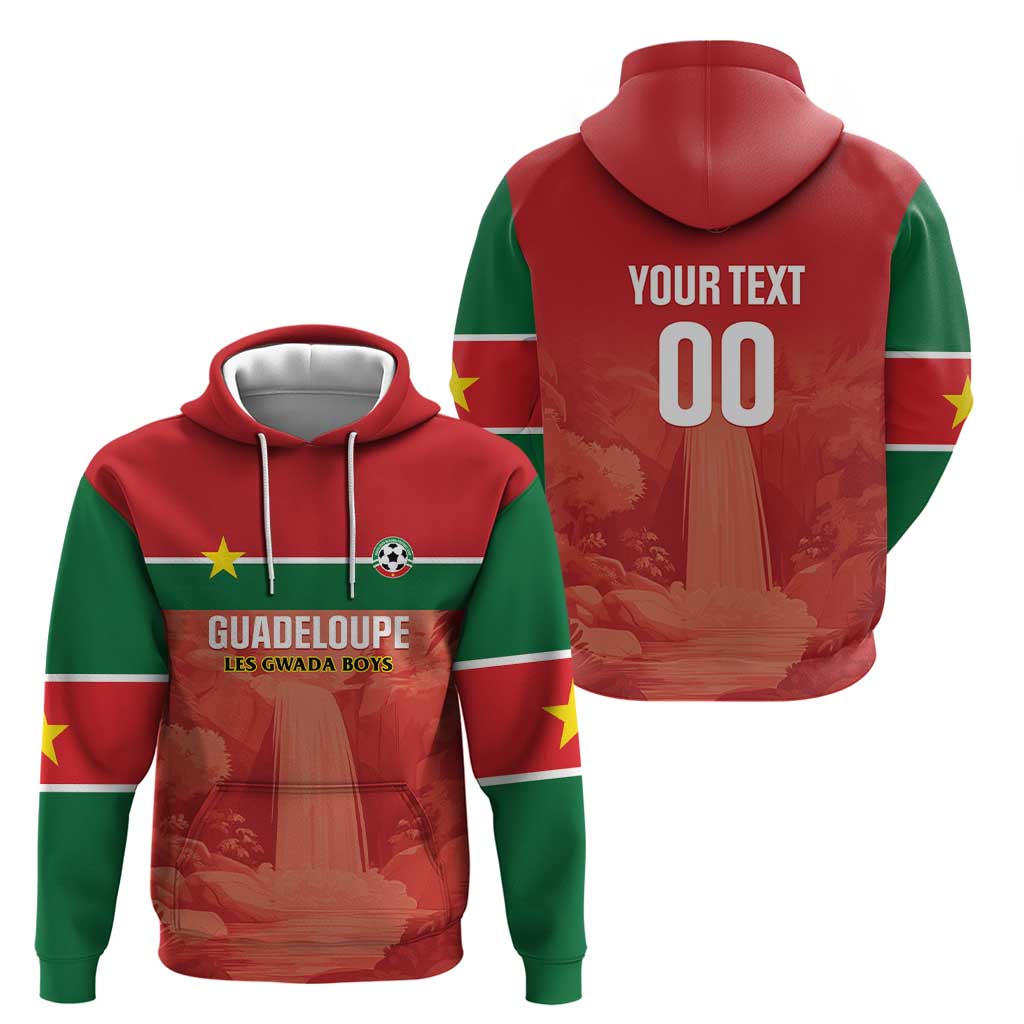 Custom Football Guadeloupe Red Hoodie Les Gwada Boy Go Champions LT01