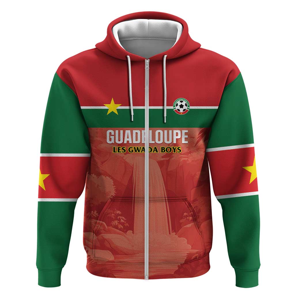 Custom Football Guadeloupe Red Hoodie Les Gwada Boy Go Champions LT01