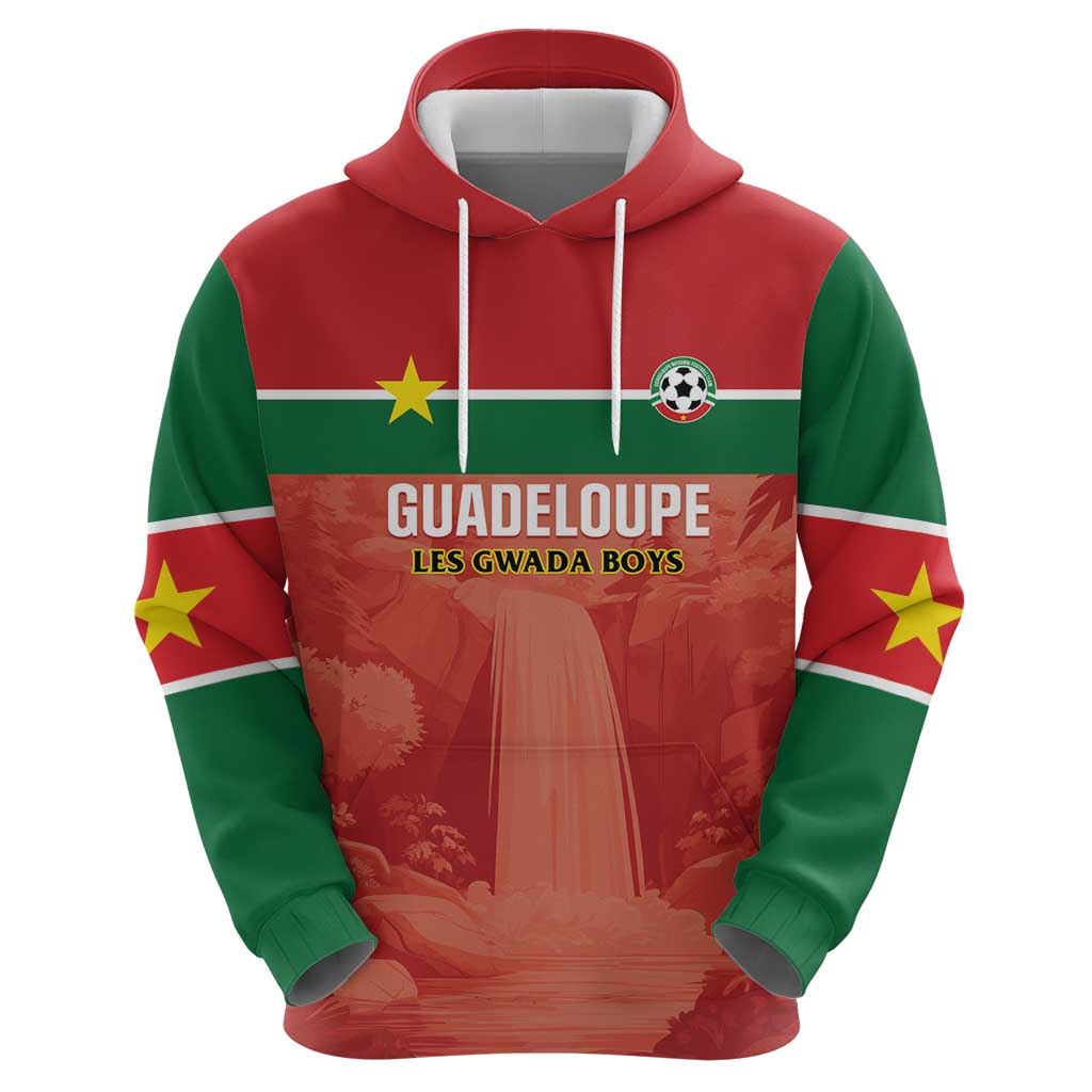 Custom Football Guadeloupe Red Hoodie Les Gwada Boy Go Champions LT01