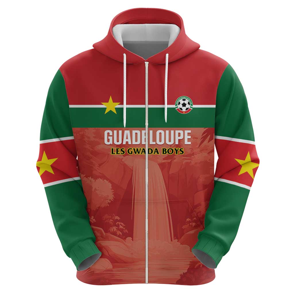 Custom Football Guadeloupe Red Hoodie Les Gwada Boy Go Champions LT01