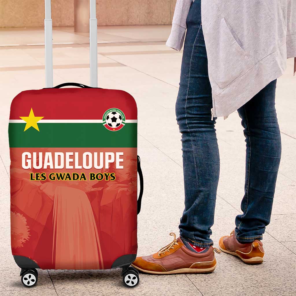 Football Guadeloupe Red Luggage Cover Les Gwada Boy Go Champions LT01
