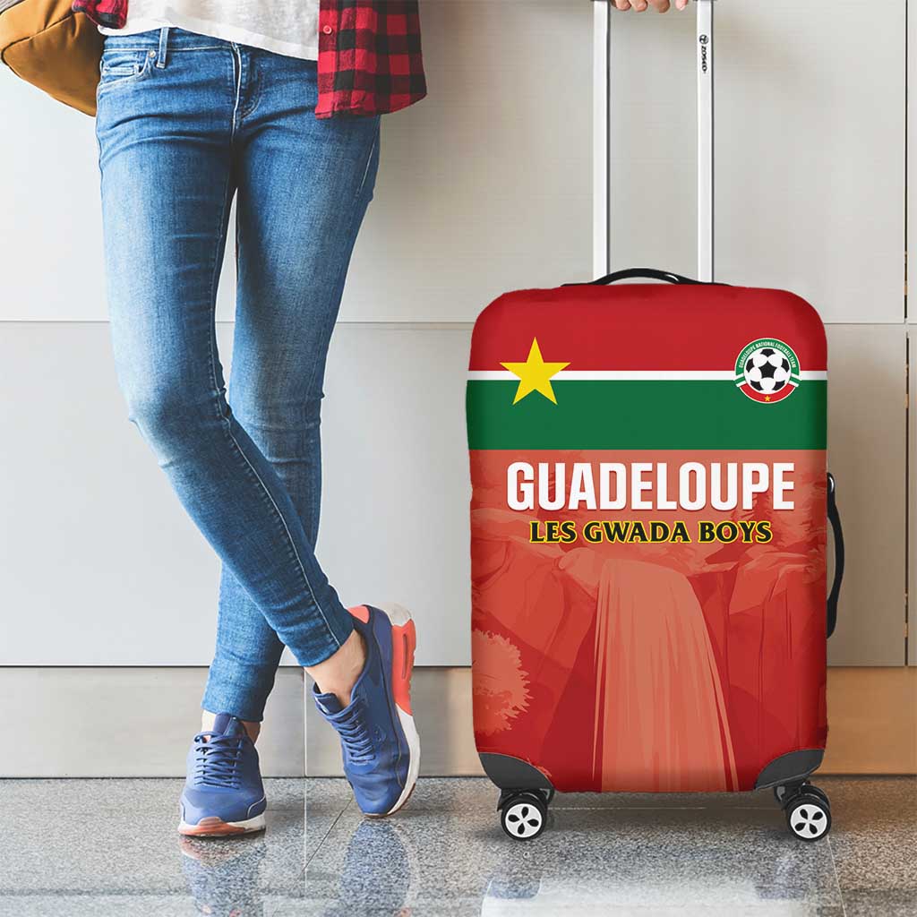 Football Guadeloupe Red Luggage Cover Les Gwada Boy Go Champions LT01