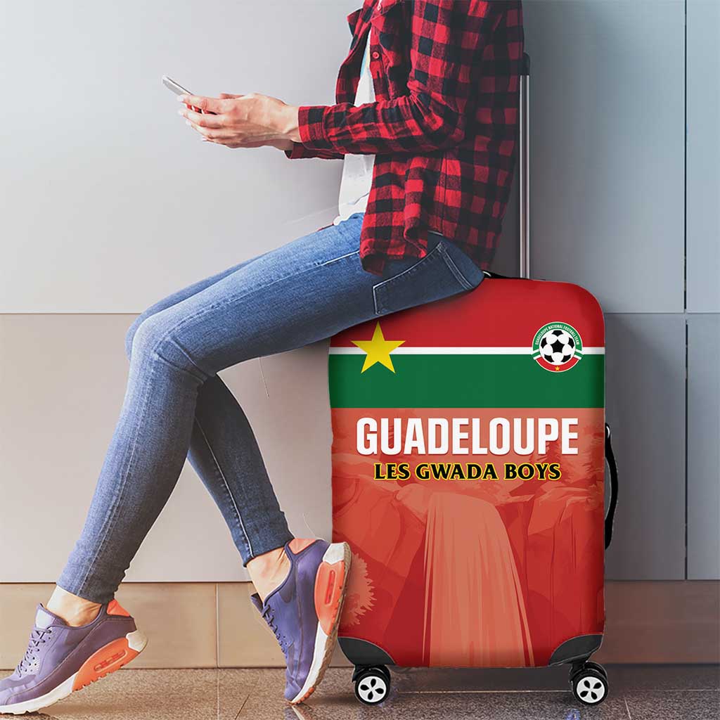 Football Guadeloupe Red Luggage Cover Les Gwada Boy Go Champions LT01