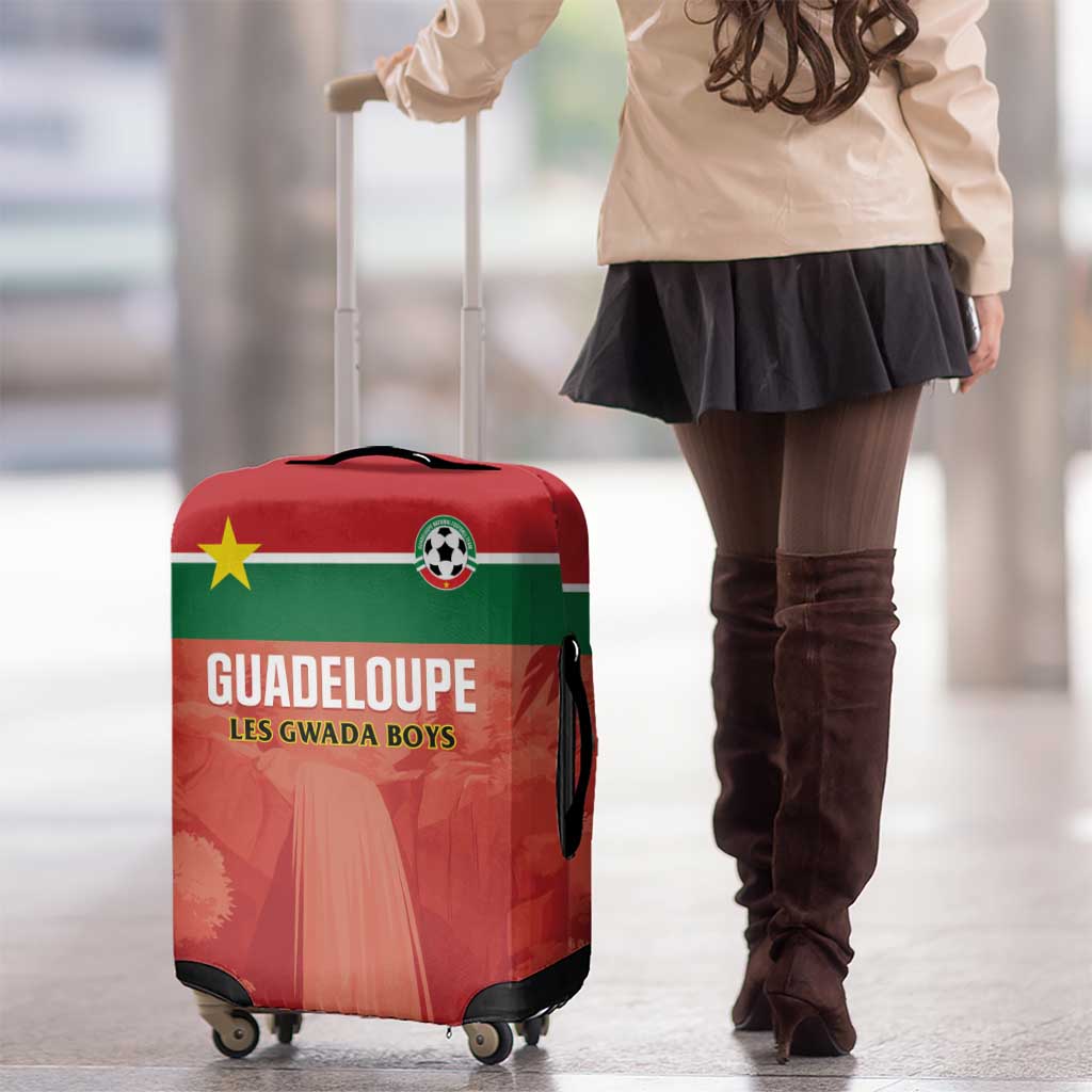 Football Guadeloupe Red Luggage Cover Les Gwada Boy Go Champions LT01