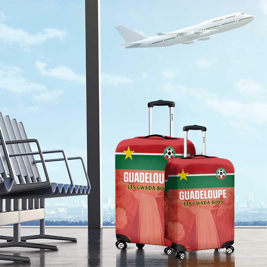 Football Guadeloupe Red Luggage Cover Les Gwada Boy Go Champions LT01