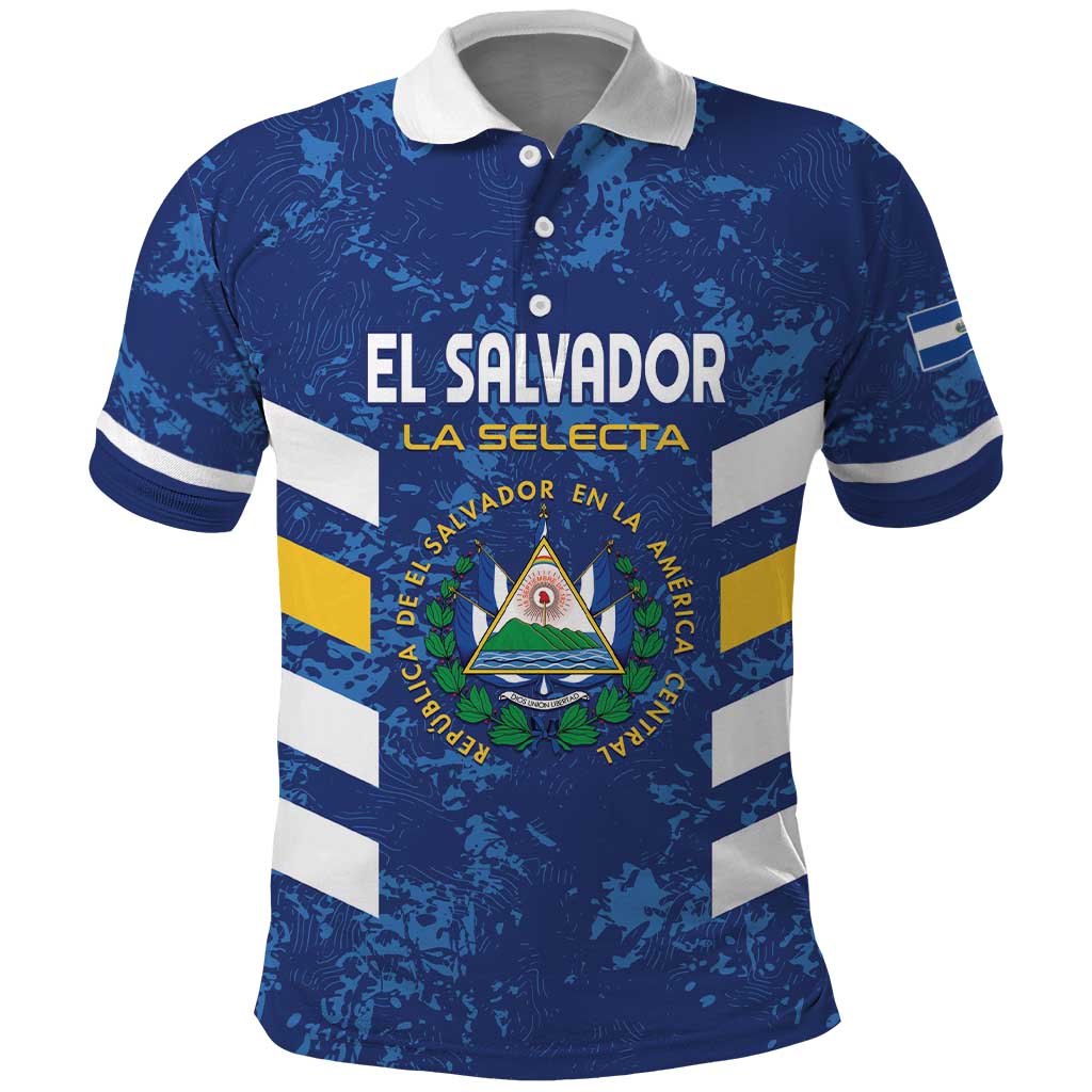 Custom El Salvador Football Polo Shirt La Selecta Go Champions LT01
