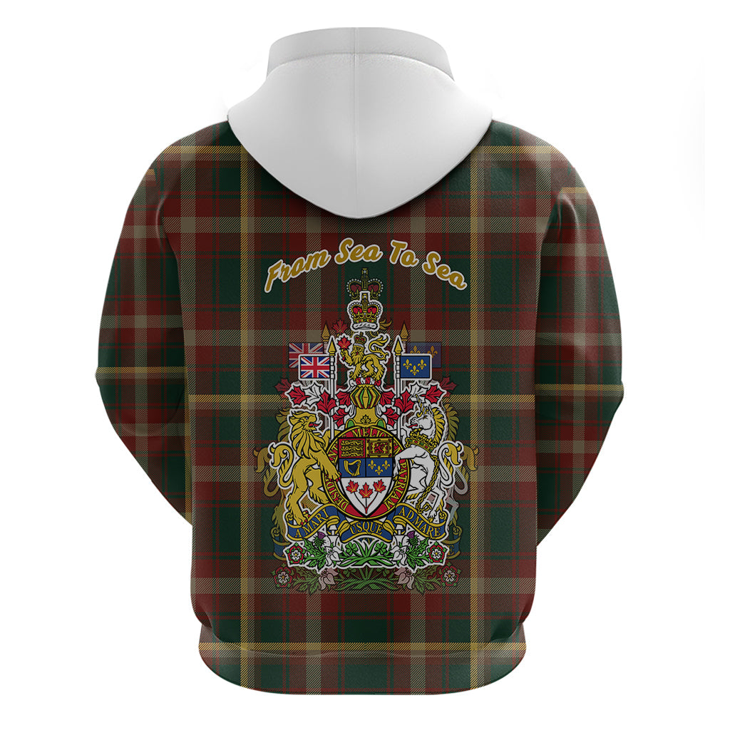Canada Hoodie Canadian Coat Of Arms Mix Maple Leaf Tartan LT01