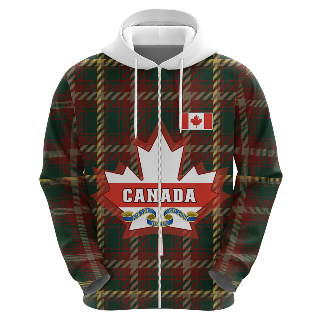 Canada Hoodie Canadian Coat Of Arms Mix Maple Leaf Tartan LT01