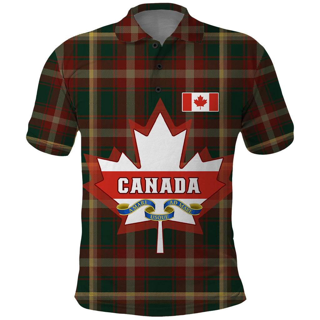Canada Polo Shirt Canadian Coat Of Arms Mix Maple Leaf Tartan LT01