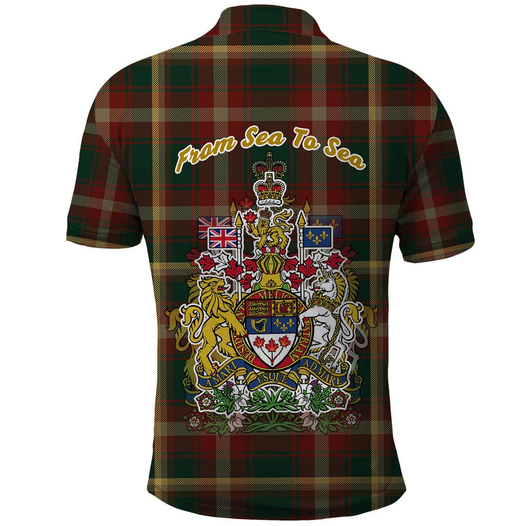 Canada Polo Shirt Canadian Coat Of Arms Mix Maple Leaf Tartan LT01