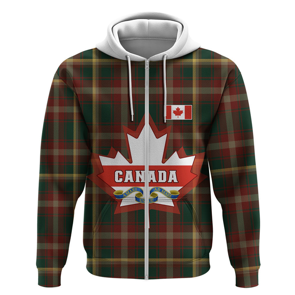 Custom Canada Hoodie Canadian Coat Of Arms Mix Maple Leaf Tartan LT01