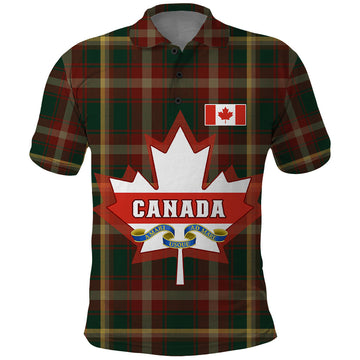 Custom Canada Polo Shirt Canadian Coat Of Arms Mix Maple Leaf Tartan LT01