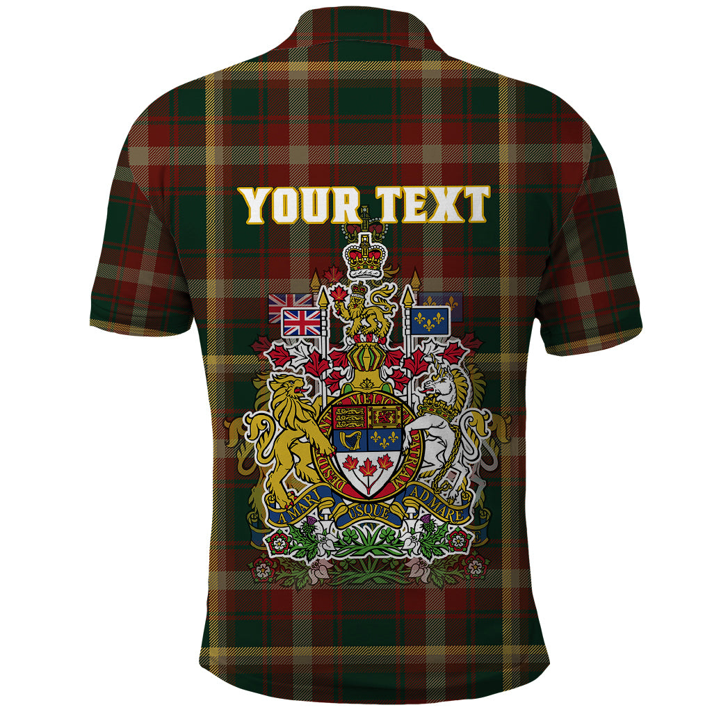 Custom Canada Polo Shirt Canadian Coat Of Arms Mix Maple Leaf Tartan LT01