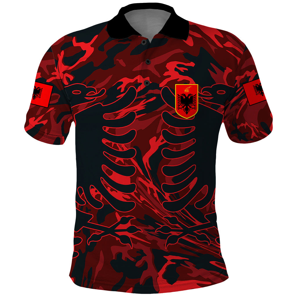 Personalised Albania Polo Shirt Albanian Golden Eagle Sport Version LT01