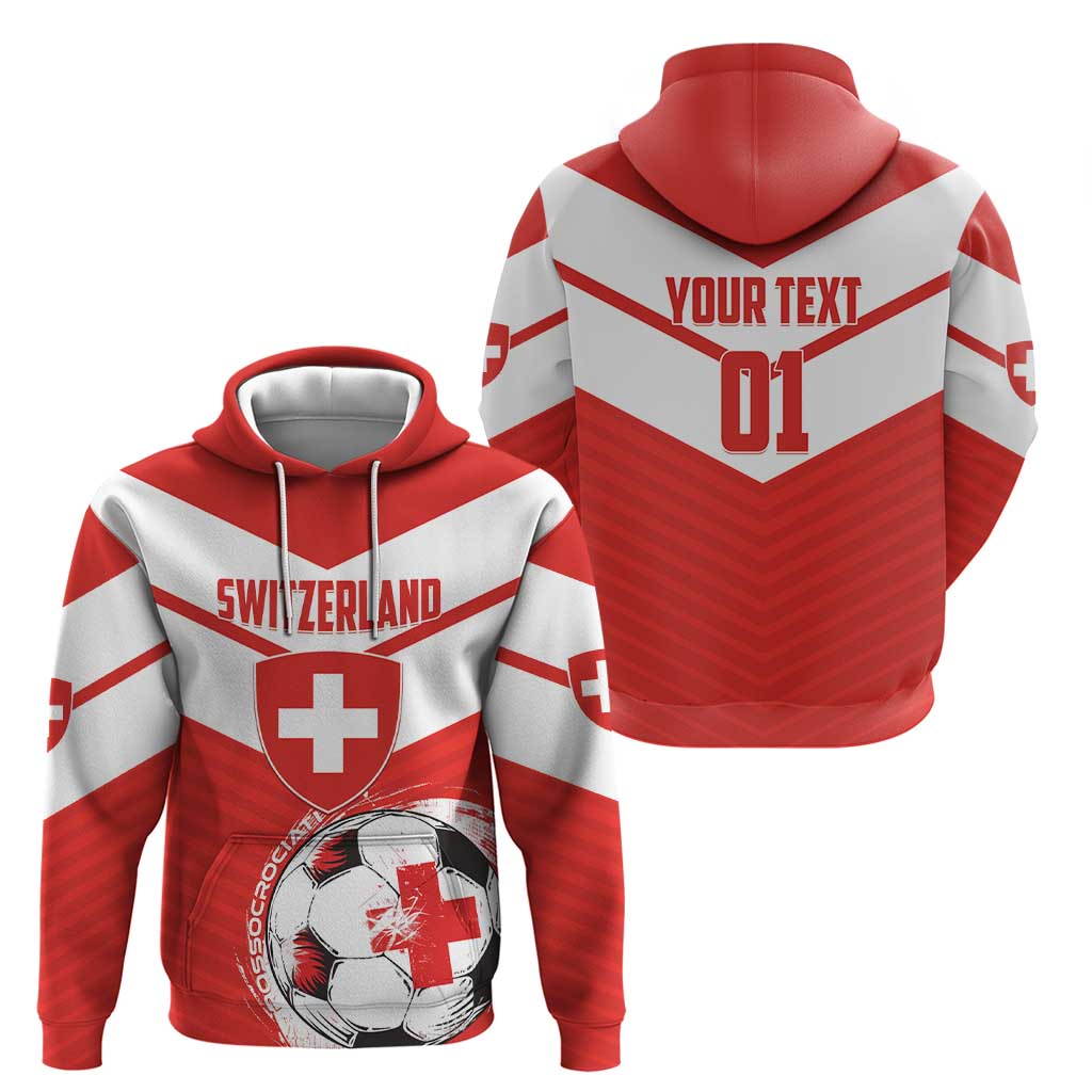 Custom Switzerland 2024 Football Hoodie Rossocrociati Go Champions LT01