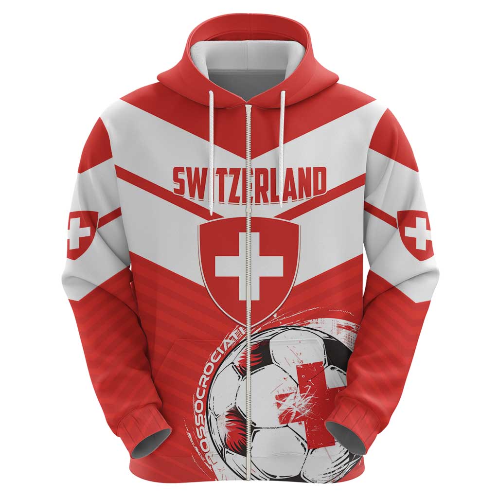 Custom Switzerland 2024 Football Hoodie Rossocrociati Go Champions LT01