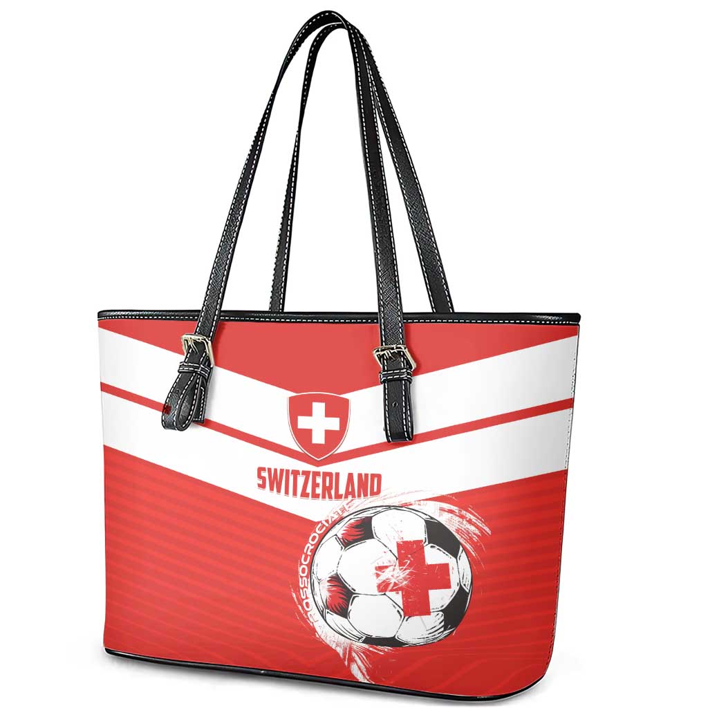 Switzerland 2024 Football Leather Tote Bag Rossocrociati Go Champions LT01