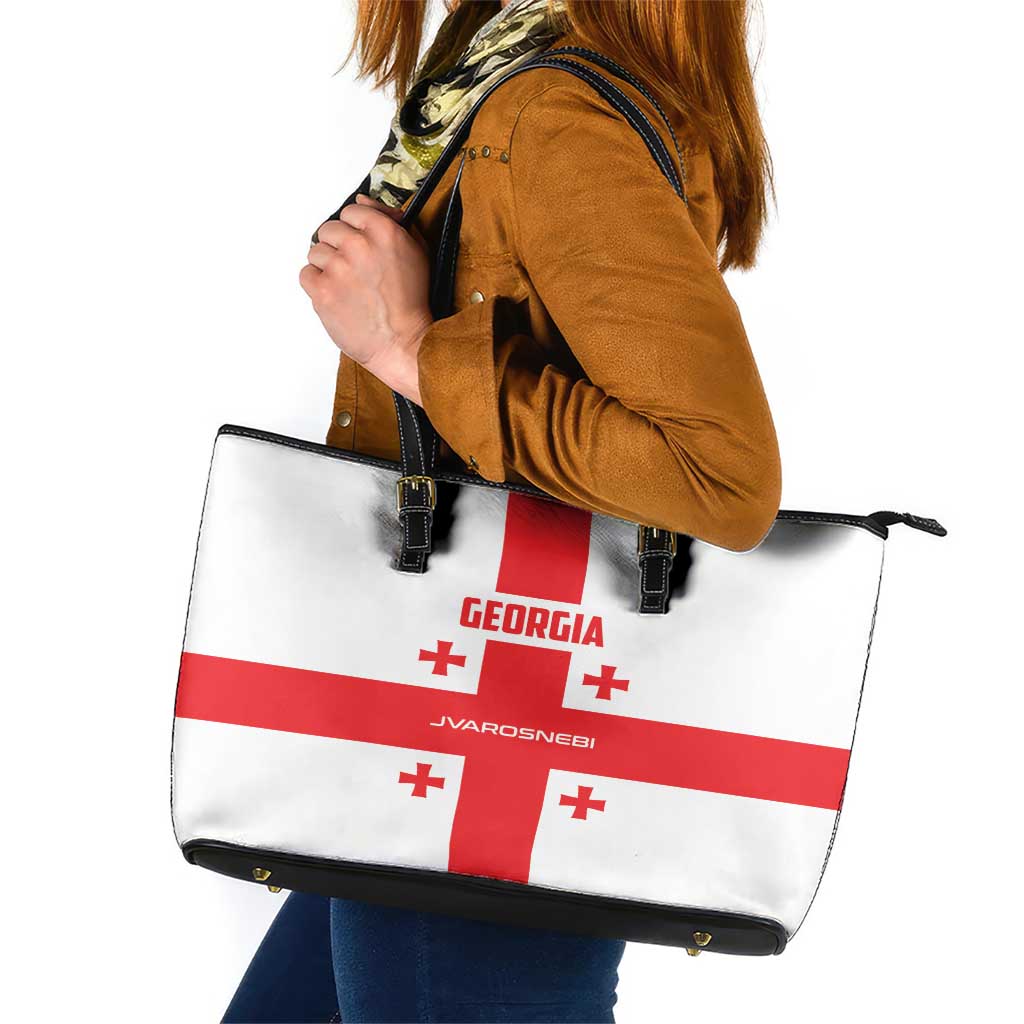 Georgia 2024 Football Leather Tote Bag Come On Sakartvelo LT01