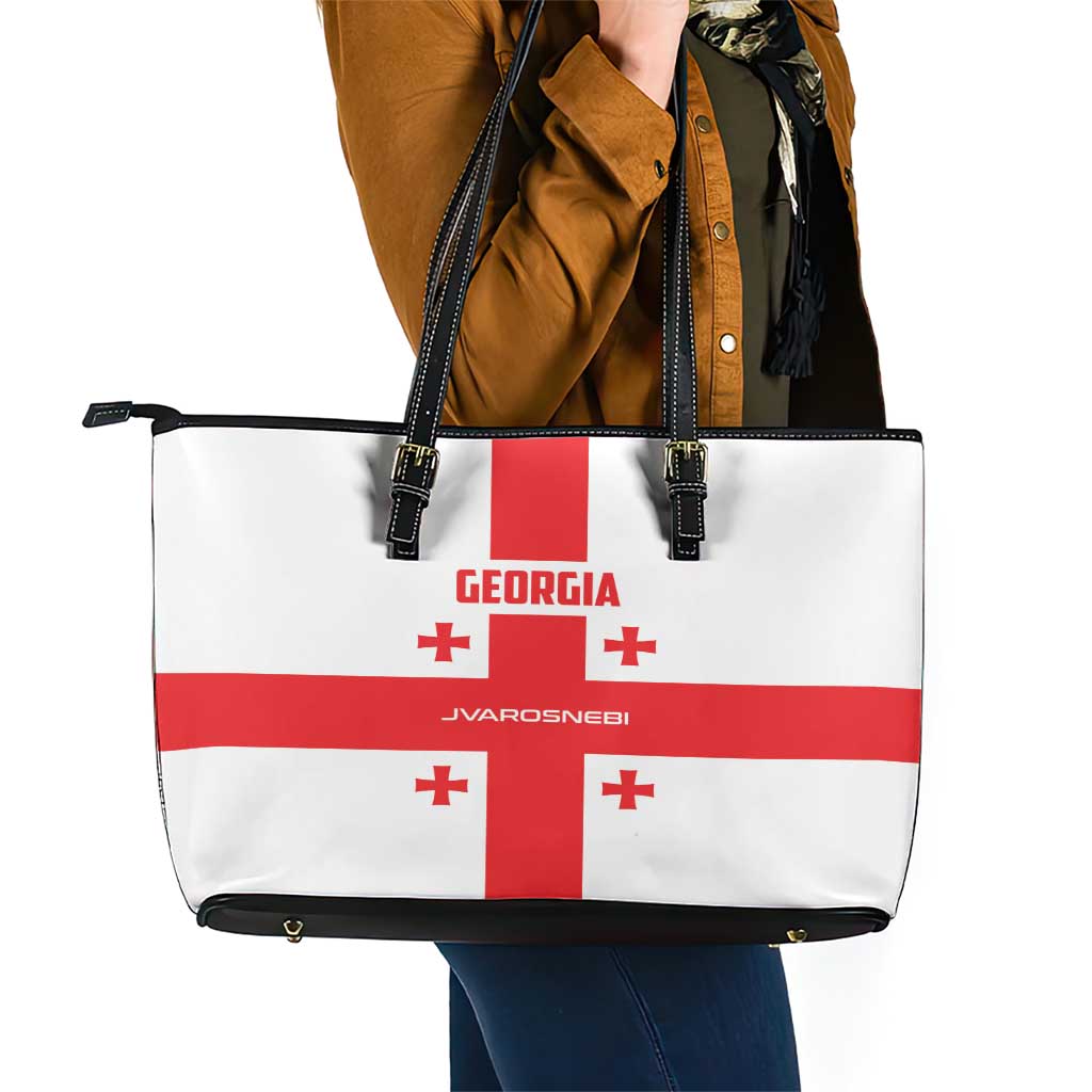 Georgia 2024 Football Leather Tote Bag Come On Sakartvelo LT01