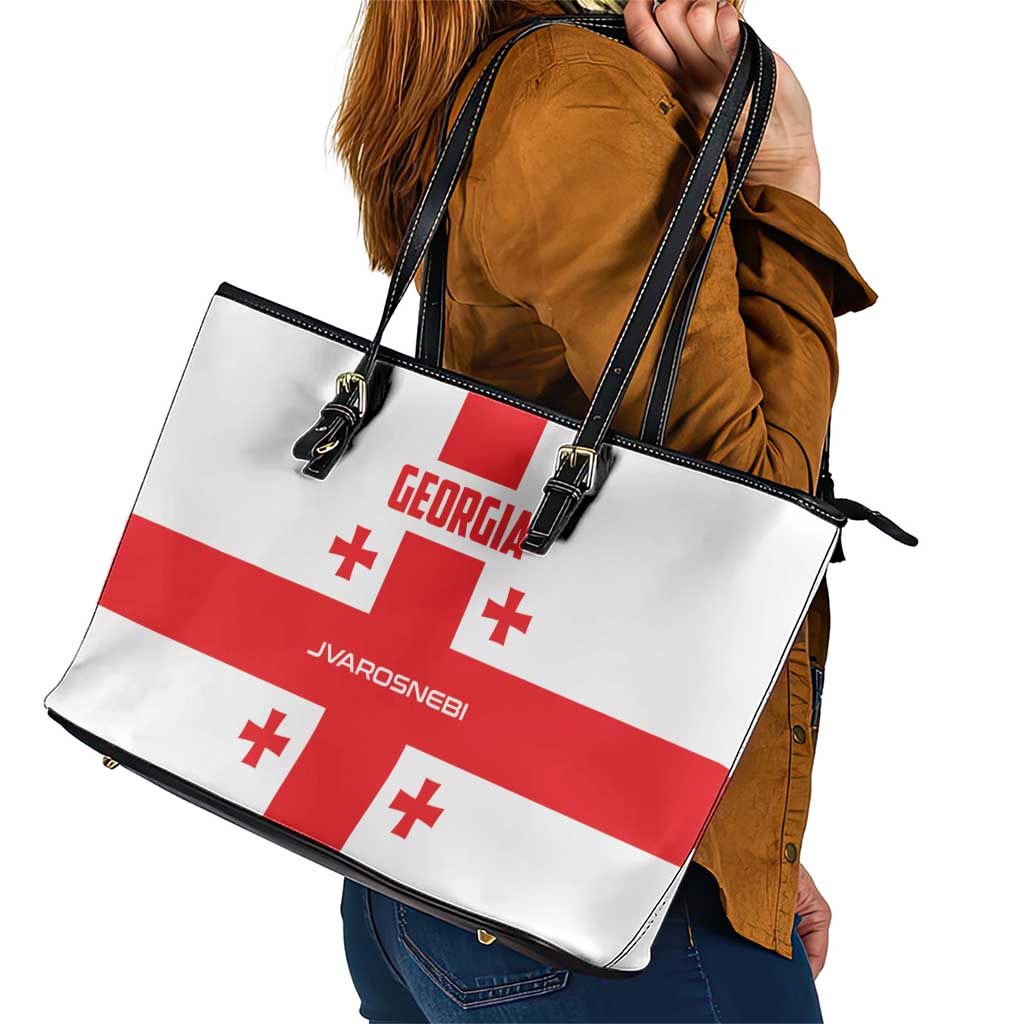 Georgia 2024 Football Leather Tote Bag Come On Sakartvelo LT01