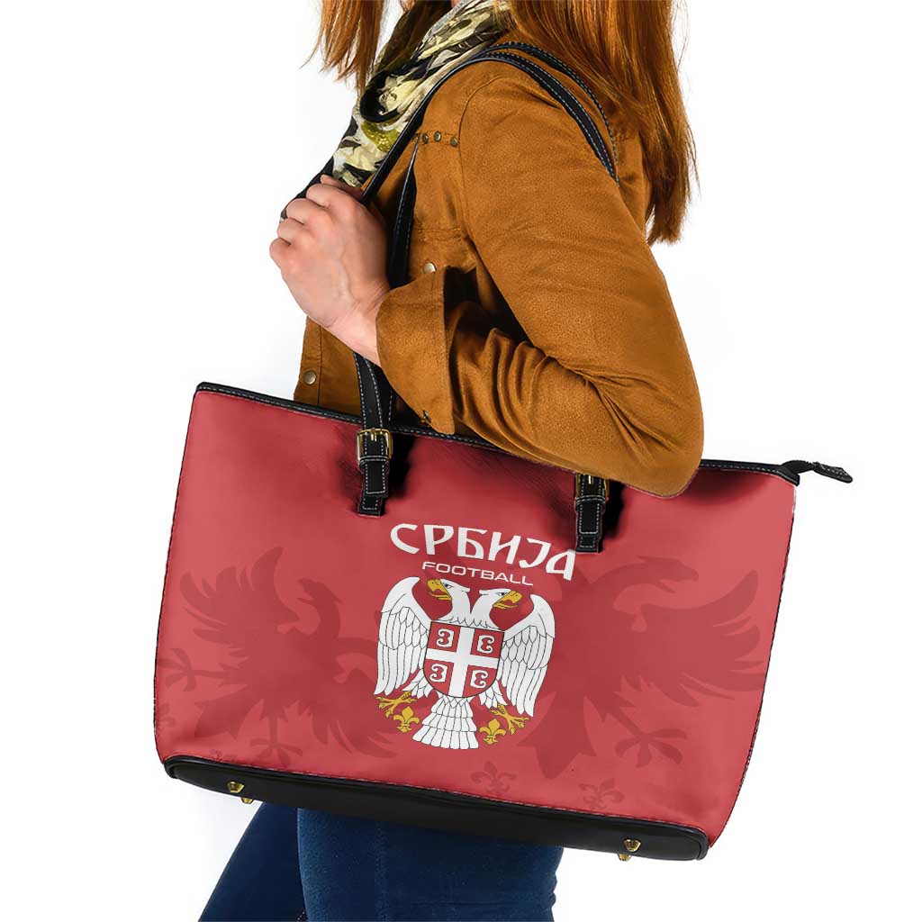 Serbia 2024 Football Leather Tote Bag Srbija Go Champions LT01