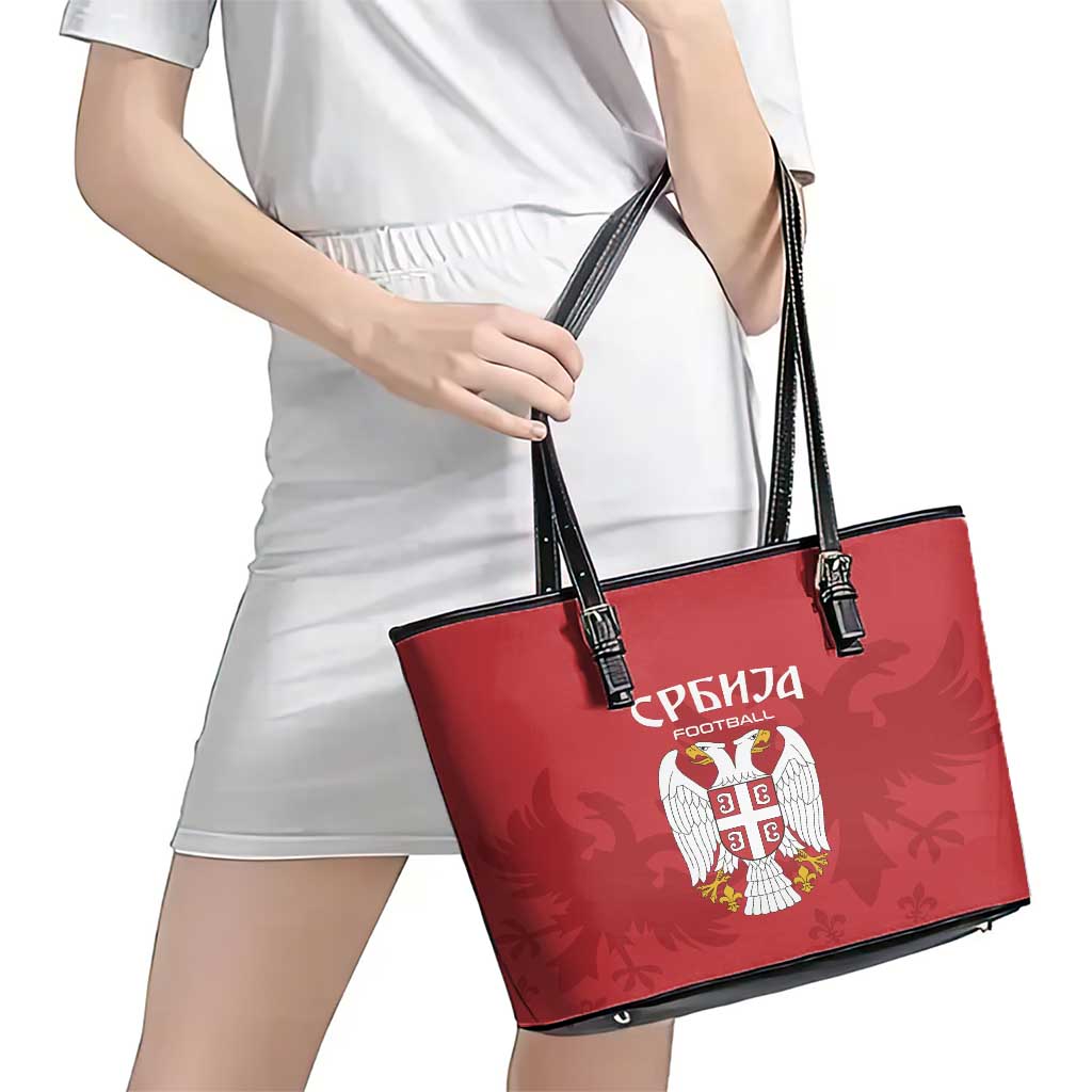 Serbia 2024 Football Leather Tote Bag Srbija Go Champions LT01