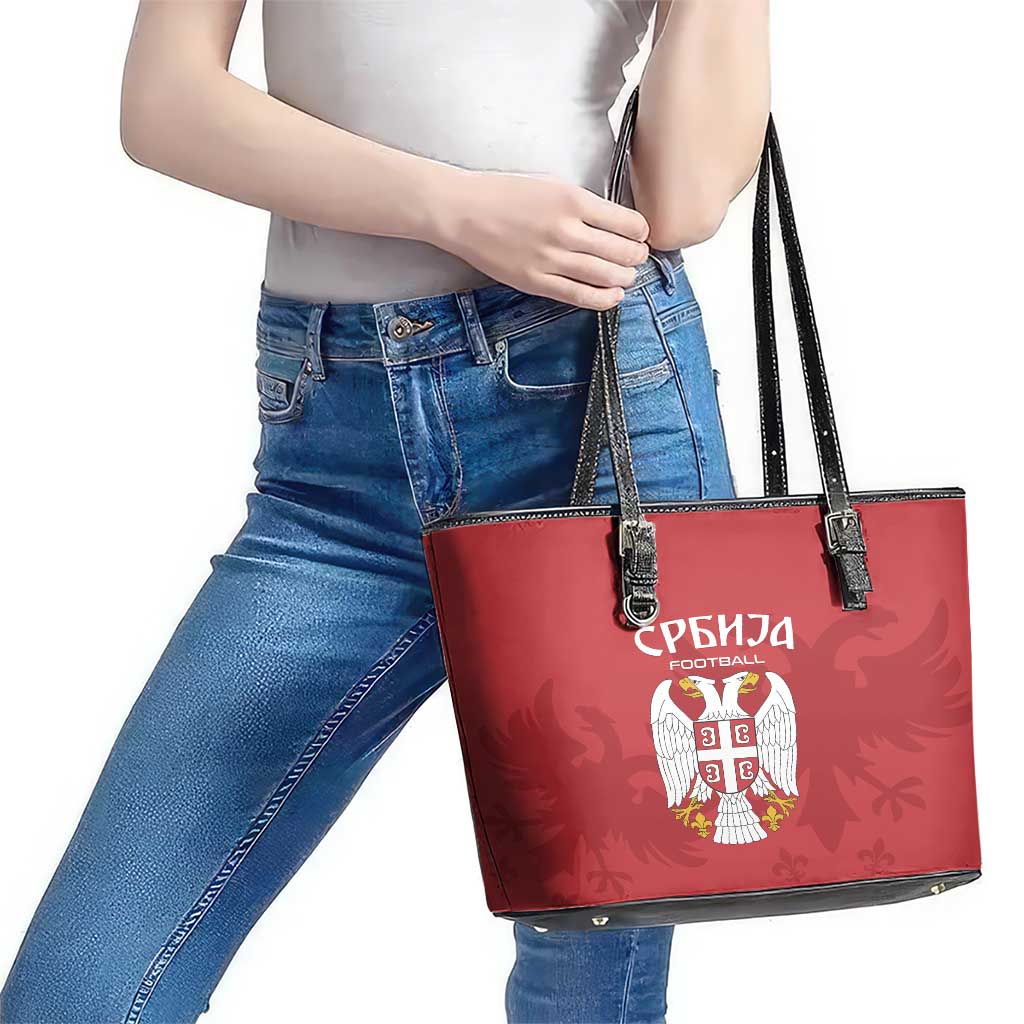 Serbia 2024 Football Leather Tote Bag Srbija Go Champions LT01