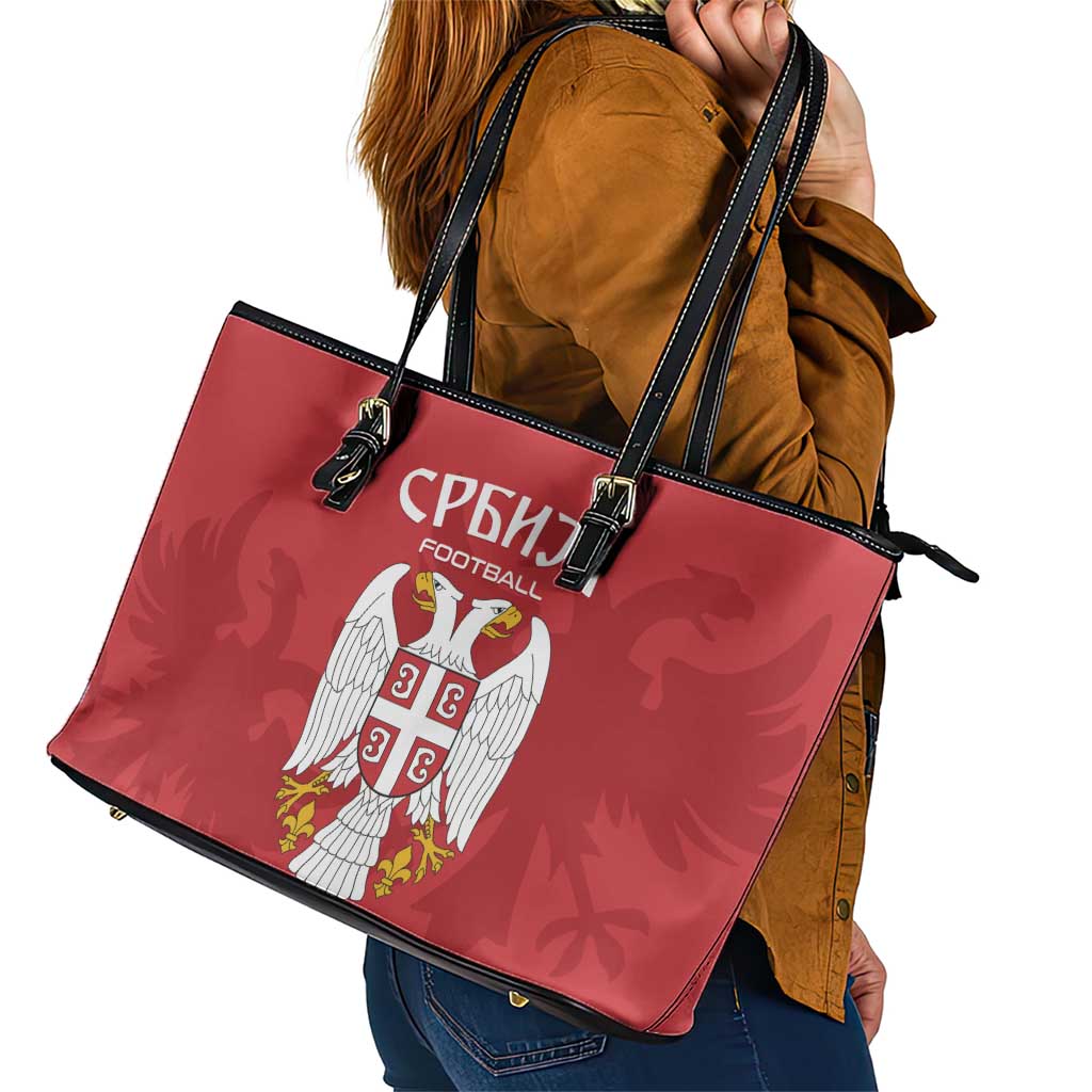 Serbia 2024 Football Leather Tote Bag Srbija Go Champions LT01