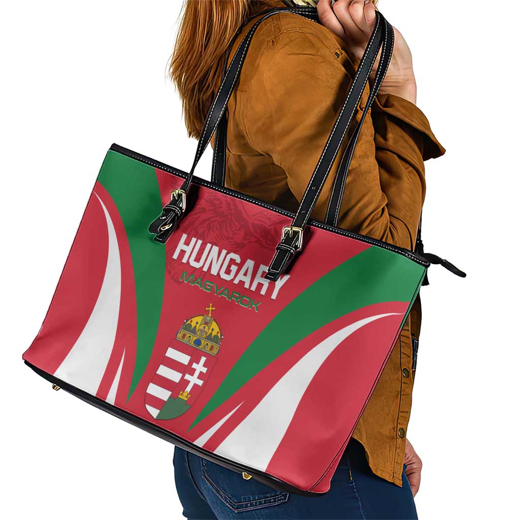 Hungary 2024 Football Leather Tote Bag Hajra Magyarok LT01