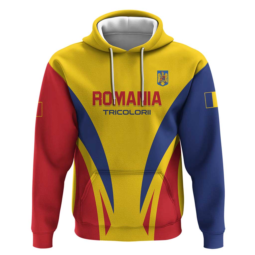 Custom Romania 2024 Football Hoodie Come On Tricolorii LT01