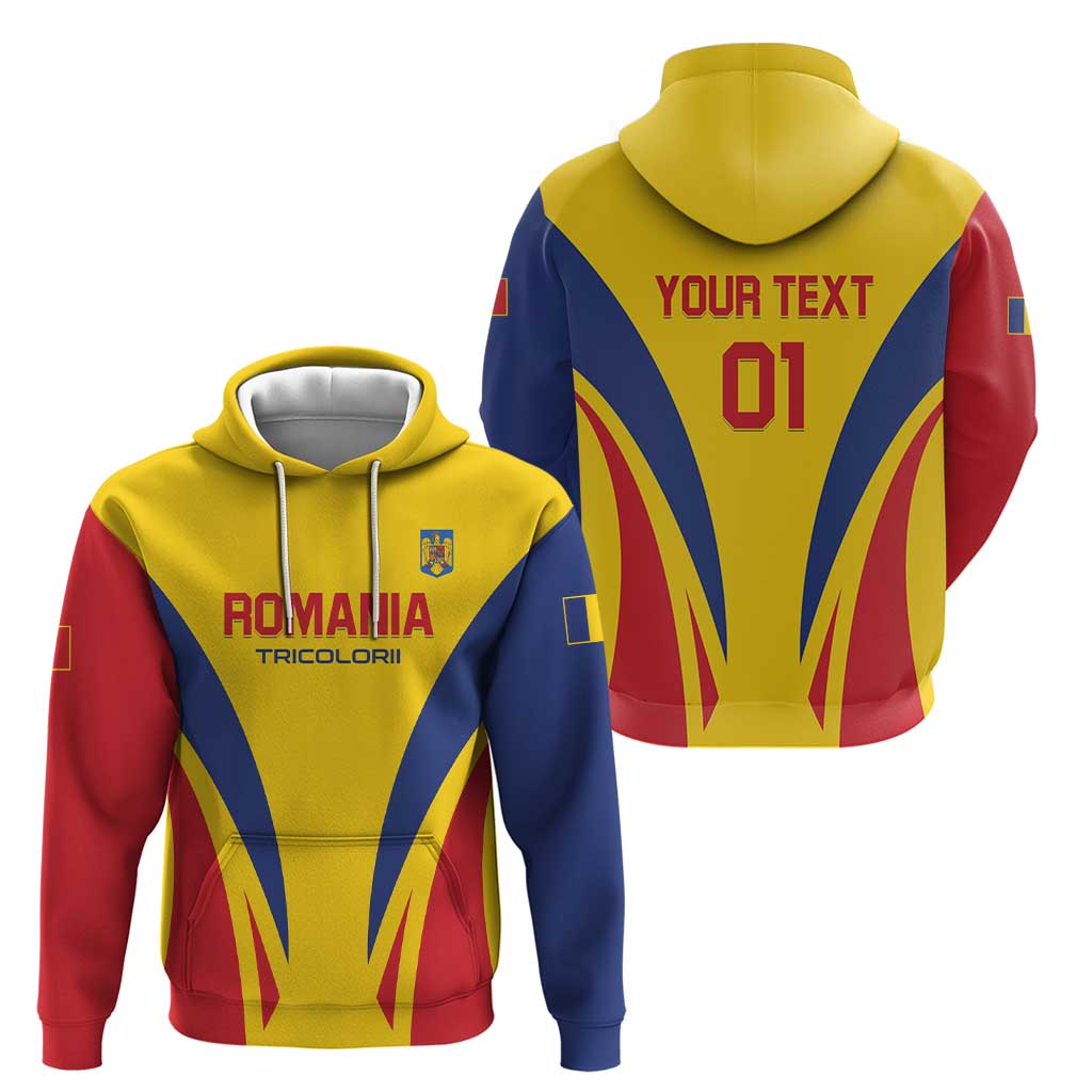 Custom Romania 2024 Football Hoodie Come On Tricolorii LT01