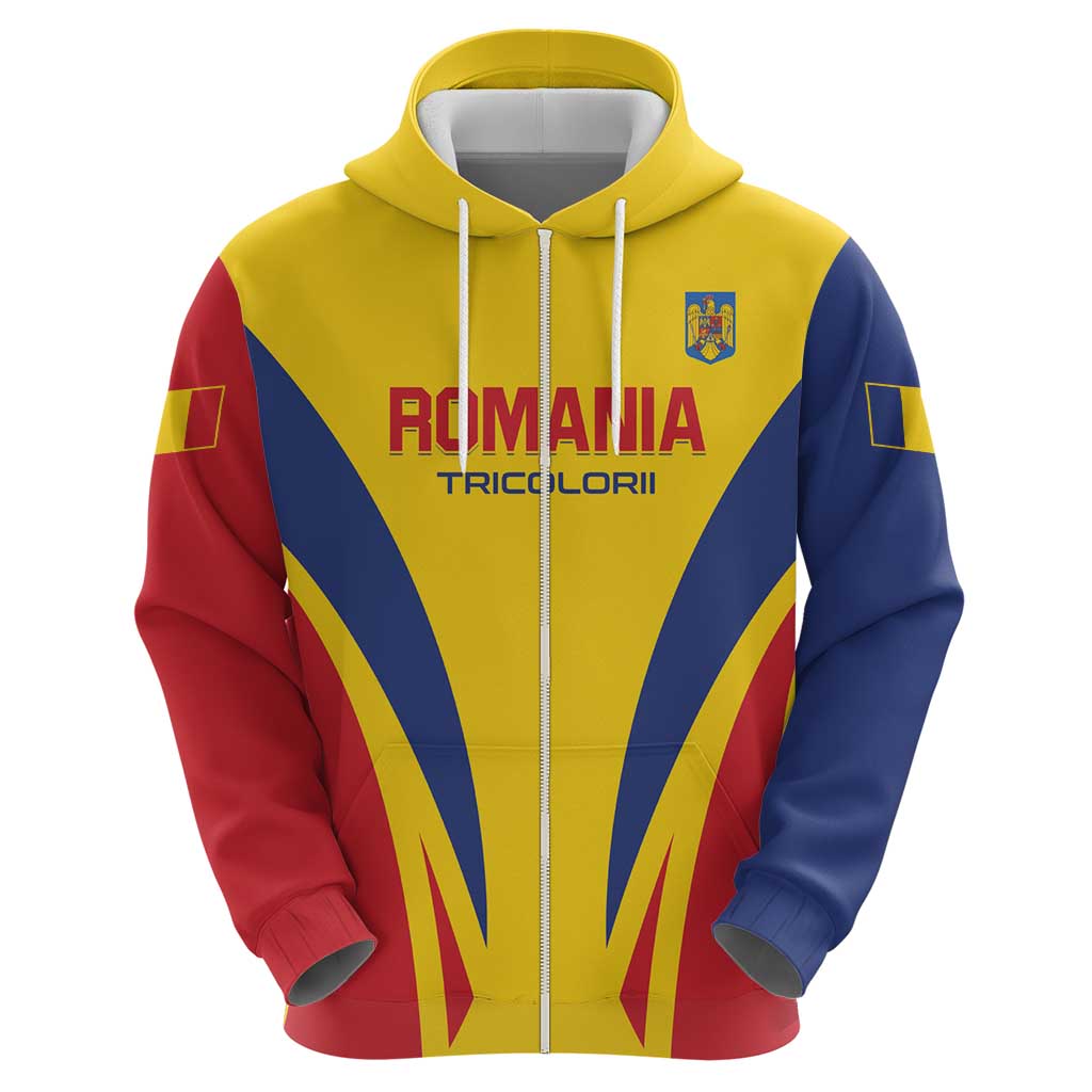 Custom Romania 2024 Football Hoodie Come On Tricolorii LT01