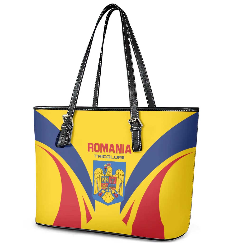 Romania 2024 Football Leather Tote Bag Come On Tricolorii LT01