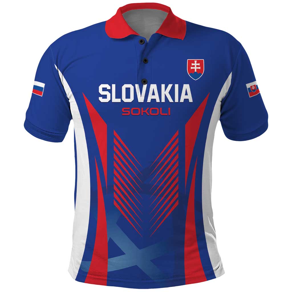 Custom Slovakia 2024 Football Polo Shirt Slovenska Sokoli LT01