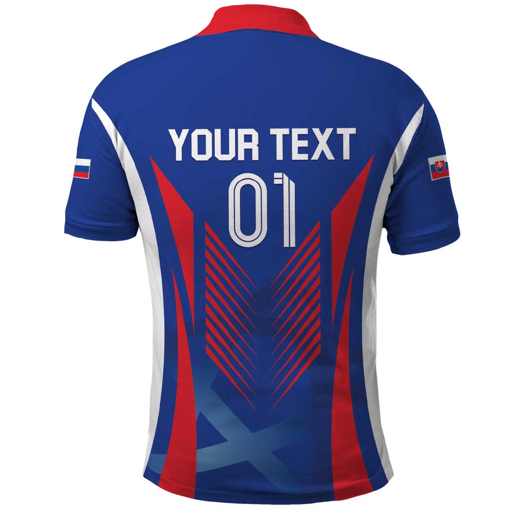Custom Slovakia 2024 Football Polo Shirt Slovenska Sokoli LT01