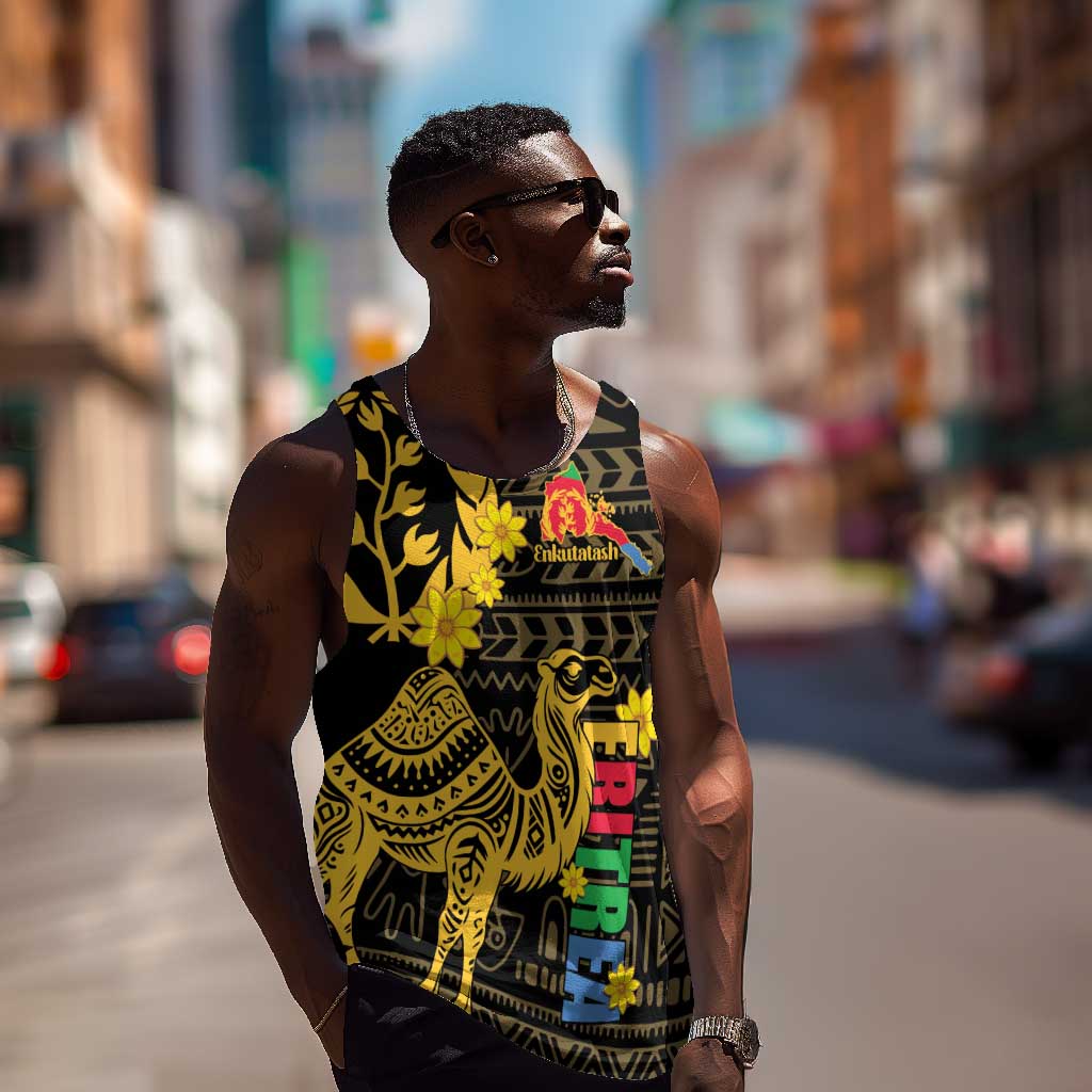 Enkutatash Eritrea New Year Men Tank Top Eritrean Camel African Pattern LT01