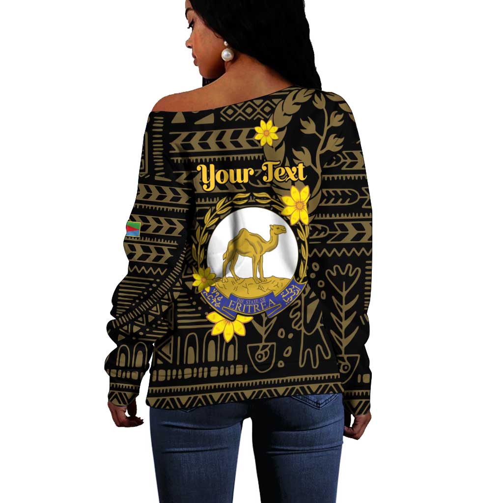 Enkutatash Eritrea New Year Off Shoulder Sweater Eritrean Camel African Pattern LT01