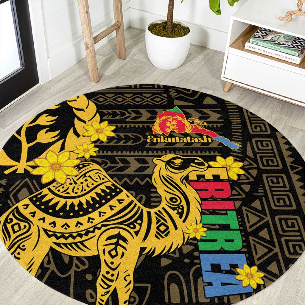 Enkutatash Eritrea New Year Round Carpet Eritrean Camel African Pattern LT01