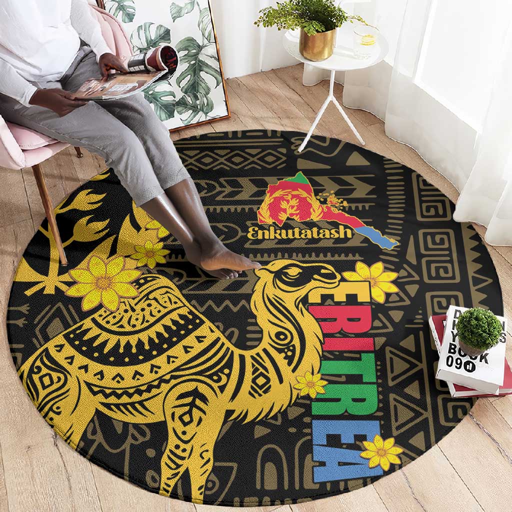 Enkutatash Eritrea New Year Round Carpet Eritrean Camel African Pattern LT01