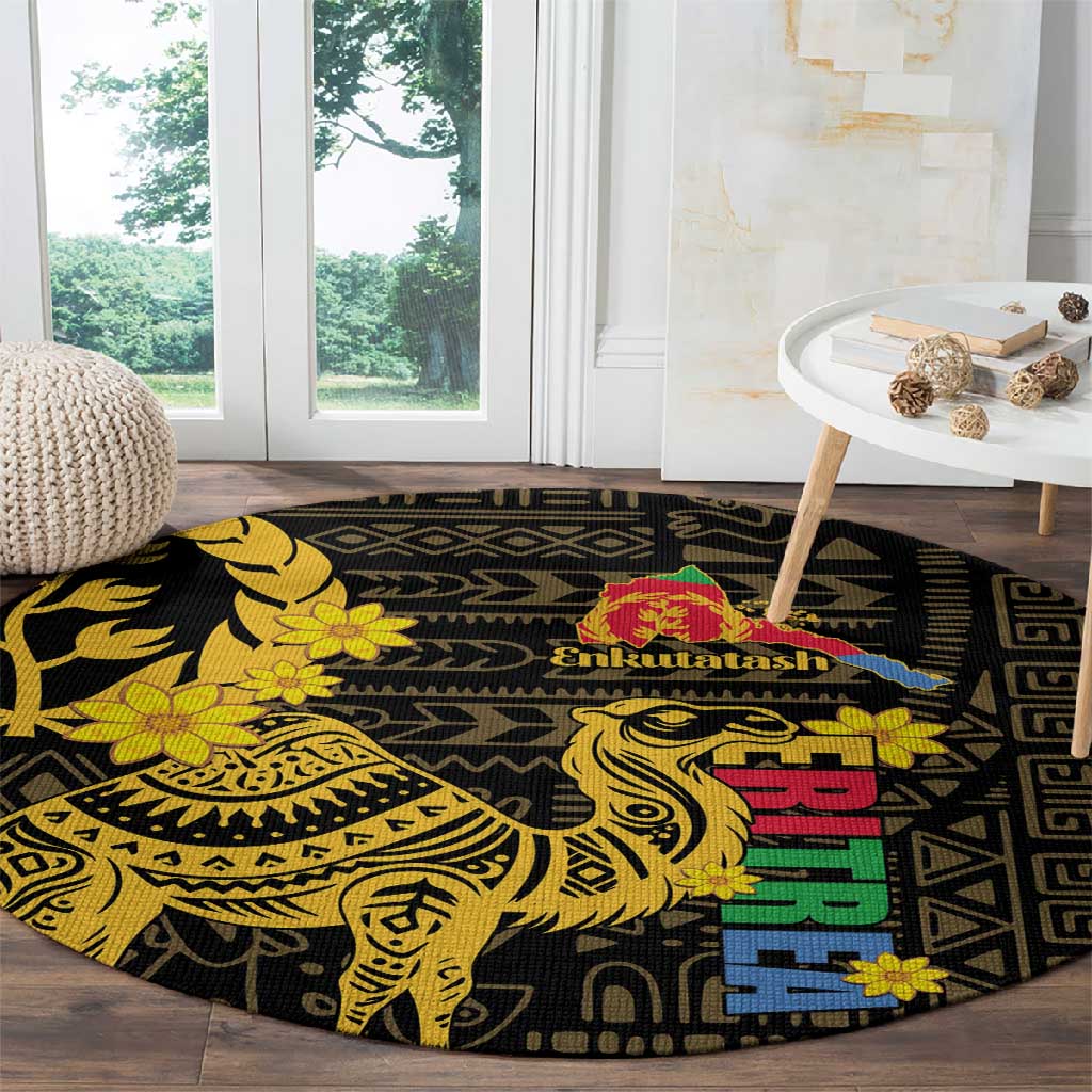 Enkutatash Eritrea New Year Round Carpet Eritrean Camel African Pattern LT01