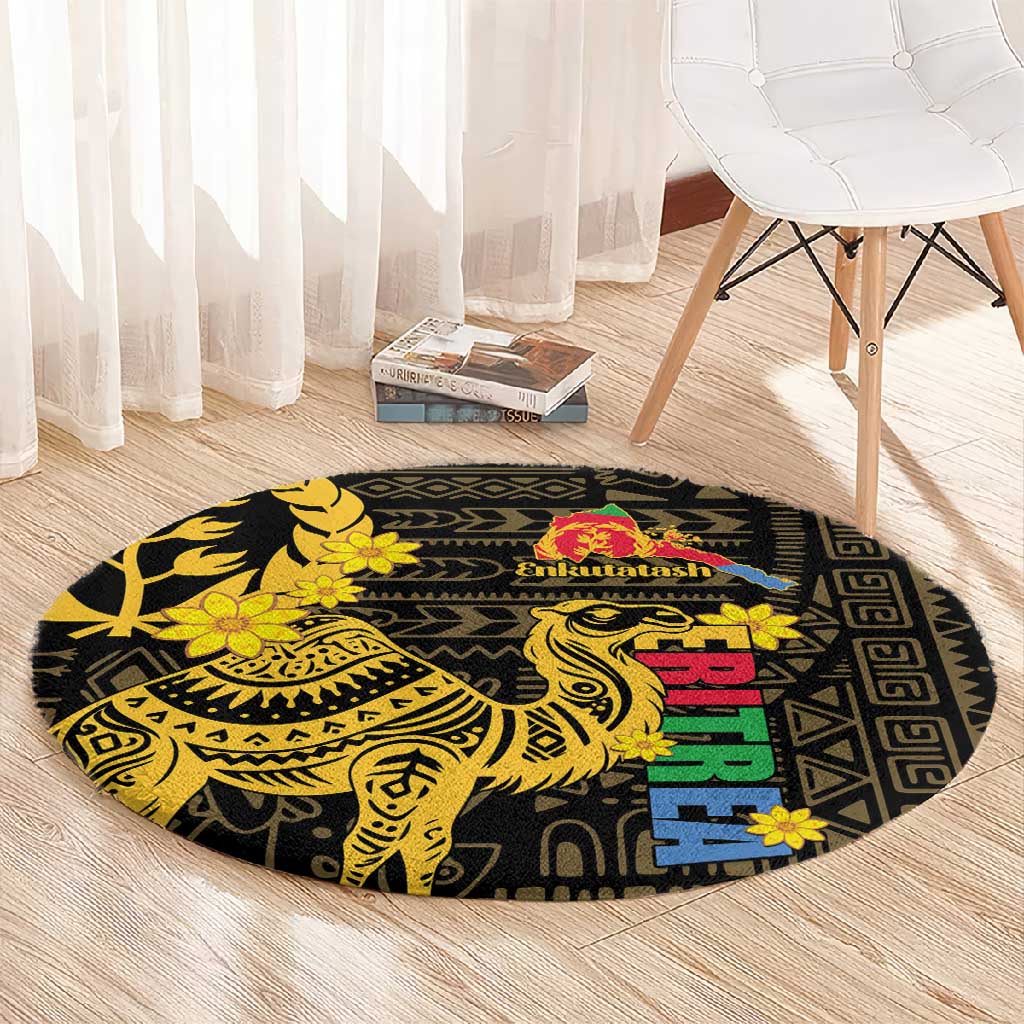 Enkutatash Eritrea New Year Round Carpet Eritrean Camel African Pattern LT01