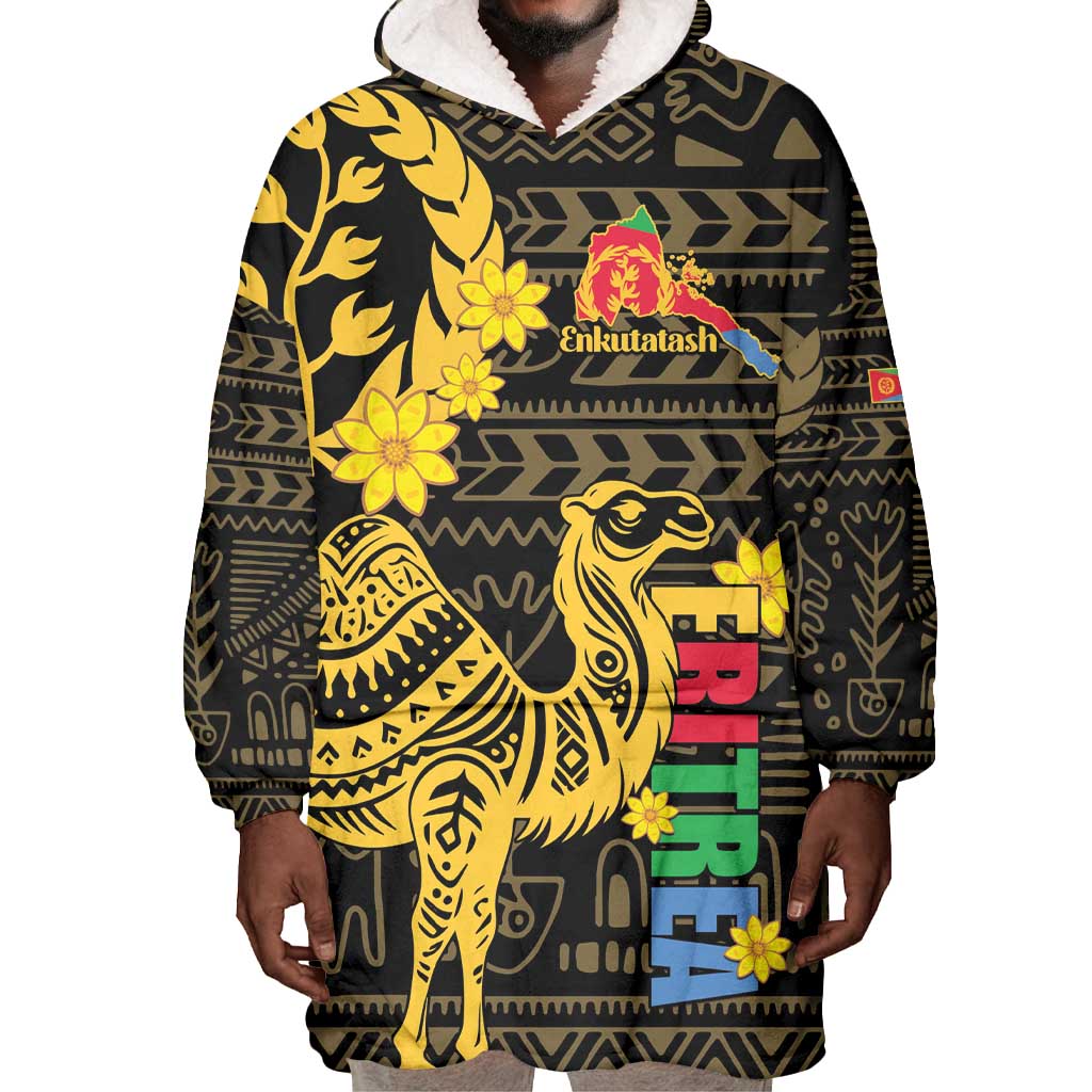 Enkutatash Eritrea New Year Wearable Blanket Hoodie Eritrean Camel African Pattern LT01