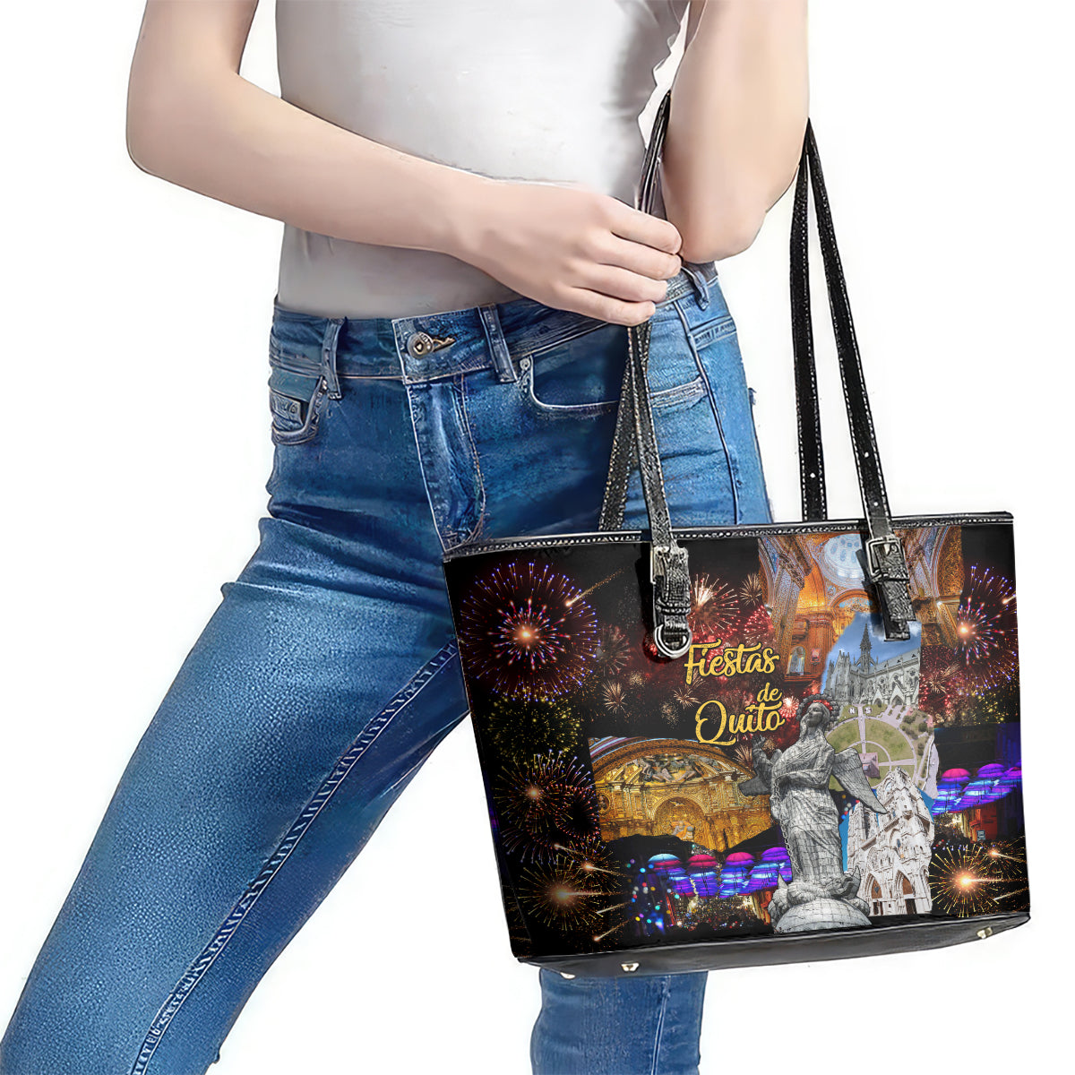 Ecuador Leather Tote Bag Fiestas de Quito 2023 Unique Version LT01