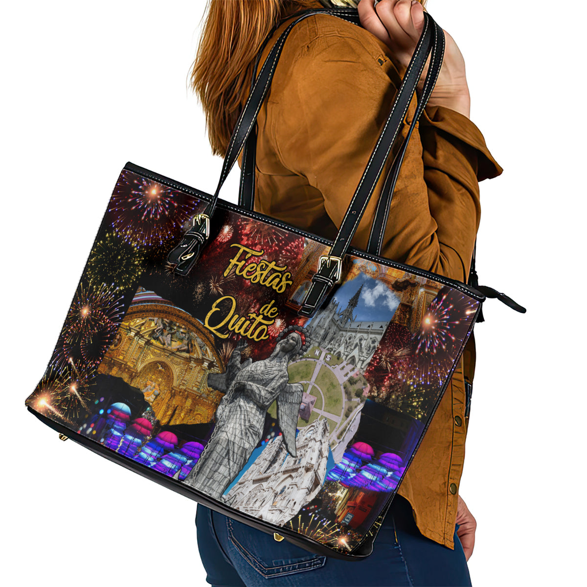 Ecuador Leather Tote Bag Fiestas de Quito 2023 Unique Version LT01
