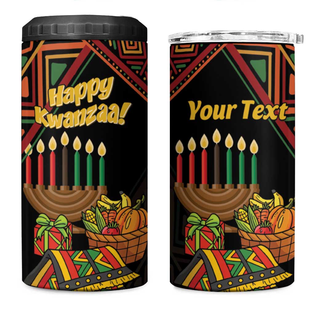 Personalized African Happy Kwanzaa 4 in 1 Can Cooler Tumbler LT01