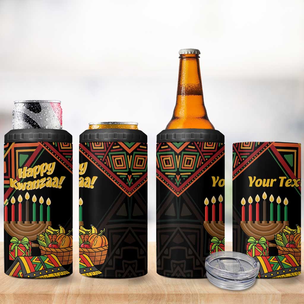 Personalized African Happy Kwanzaa 4 in 1 Can Cooler Tumbler LT01