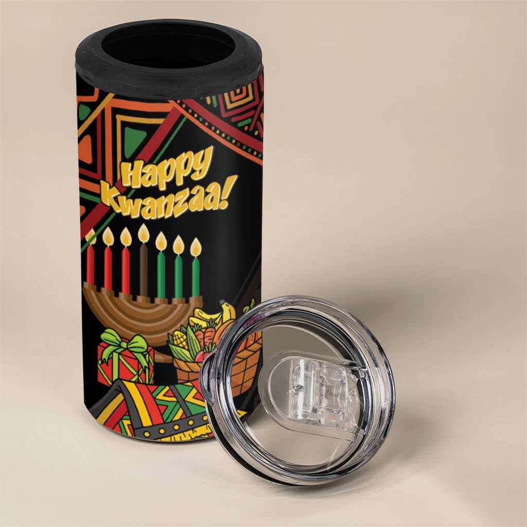 Personalized African Happy Kwanzaa 4 in 1 Can Cooler Tumbler LT01