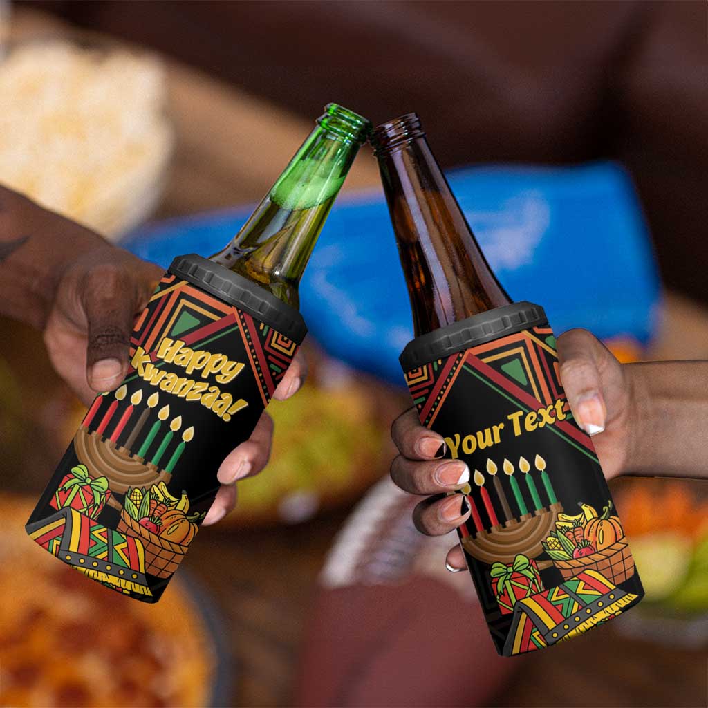 Personalized African Happy Kwanzaa 4 in 1 Can Cooler Tumbler LT01