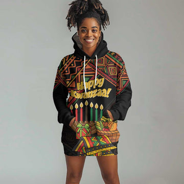Personalized African Happy Kwanzaa Hoodie Dress LT01